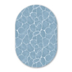 Organisch - Patroon - Blauw Wandcirkel Ovaal Forex klein 630 -3d