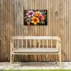 Bloemenpracht op Zwarte Achtergrond Tuinposter op houten frame 2 cm dik klein -sfeer4
