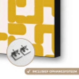 Geel - Beige - Patroon Textielframe zwart klein 947 -USP_ophangsysteemNL