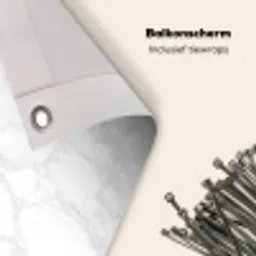 Minimalistisch - Wit - Grijze aders Balkonbeschermer Duitsland klein 596 -closeup_NL