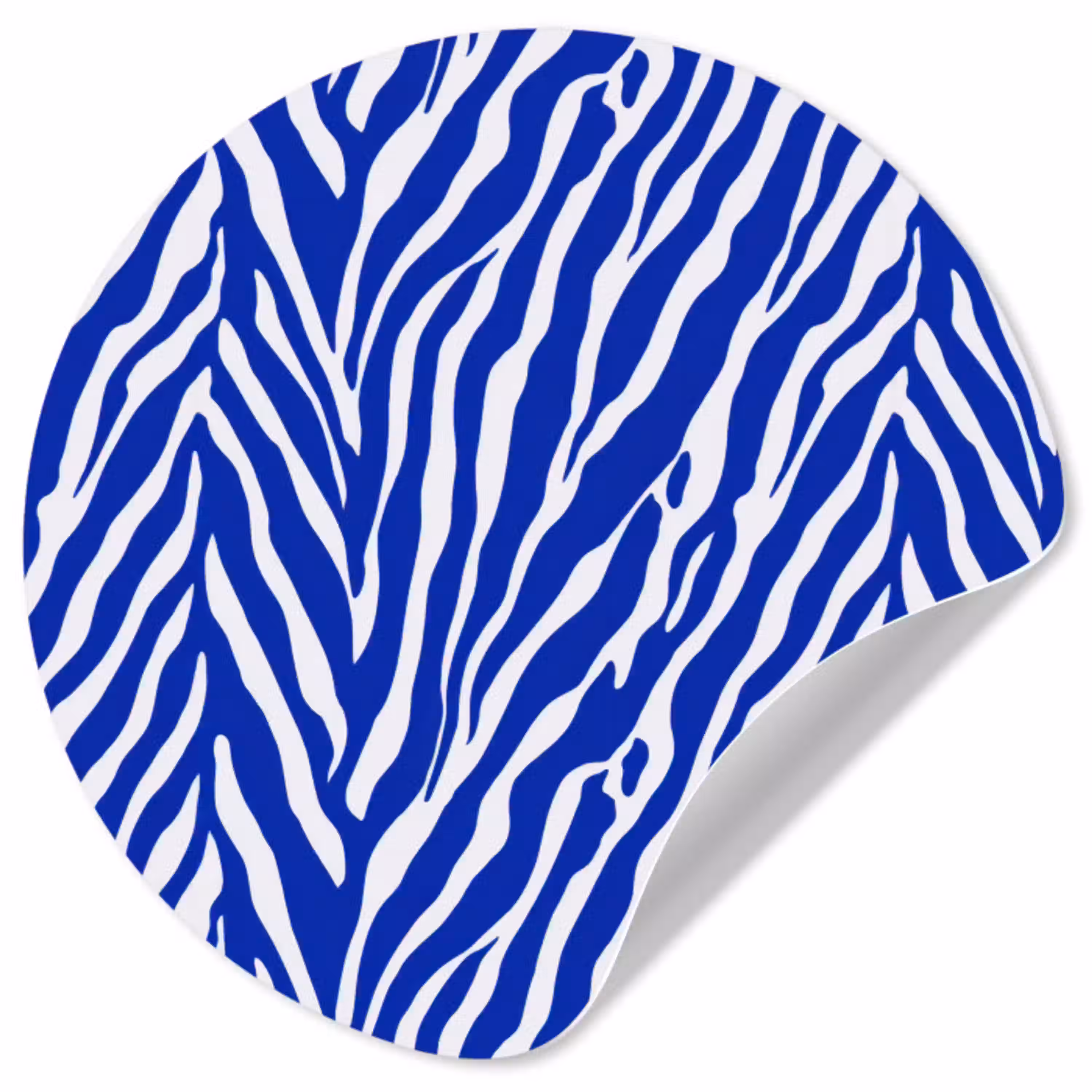 Zebra - Patroon - Kobalt - Blauw Wandcirkel behangsticker klein 186 -3d