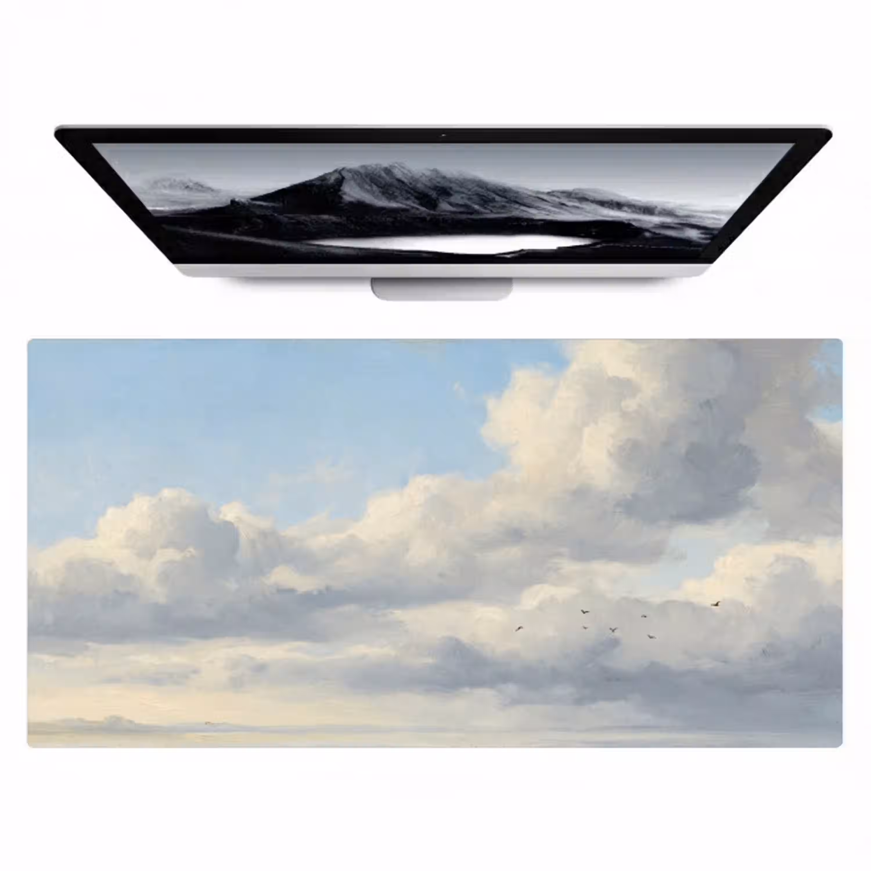 Lucht - Wolken - Natuur - Klassiek - Blauw Muismat XXL klein -zzz3d