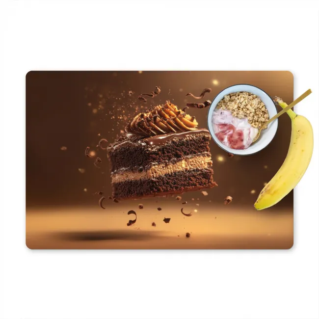 Taart - Chocolade - Eten - Brownie Placemat vinyl groot -zzzproduct_Kitchenyeah-website