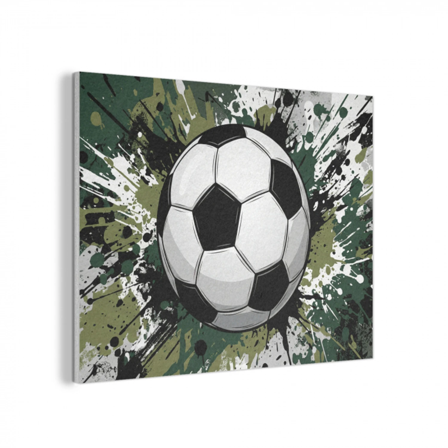 Voetbal - Verf - Spetters - Groen PET vilt klein -3d