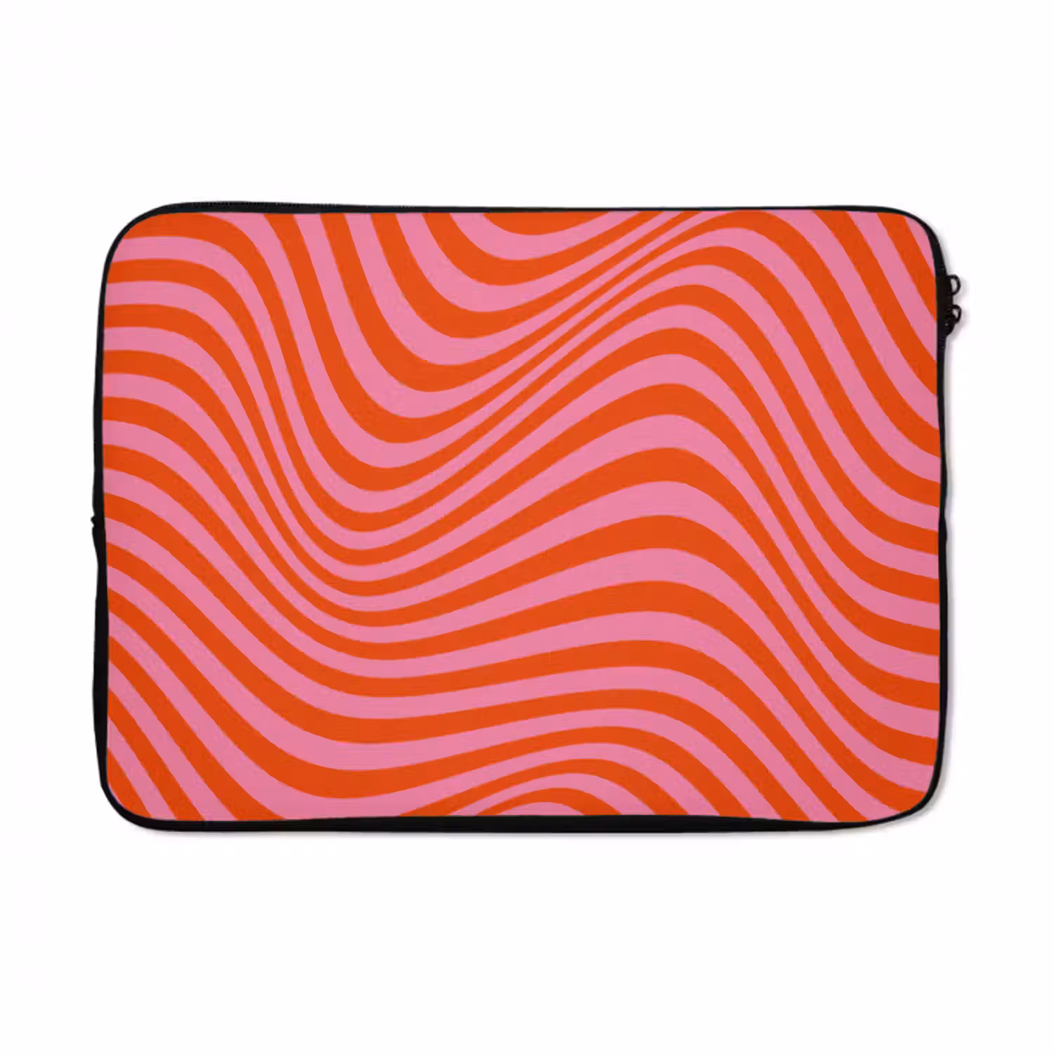 Laptophoes Golvend patroon - Rood - Roze - Lijnen