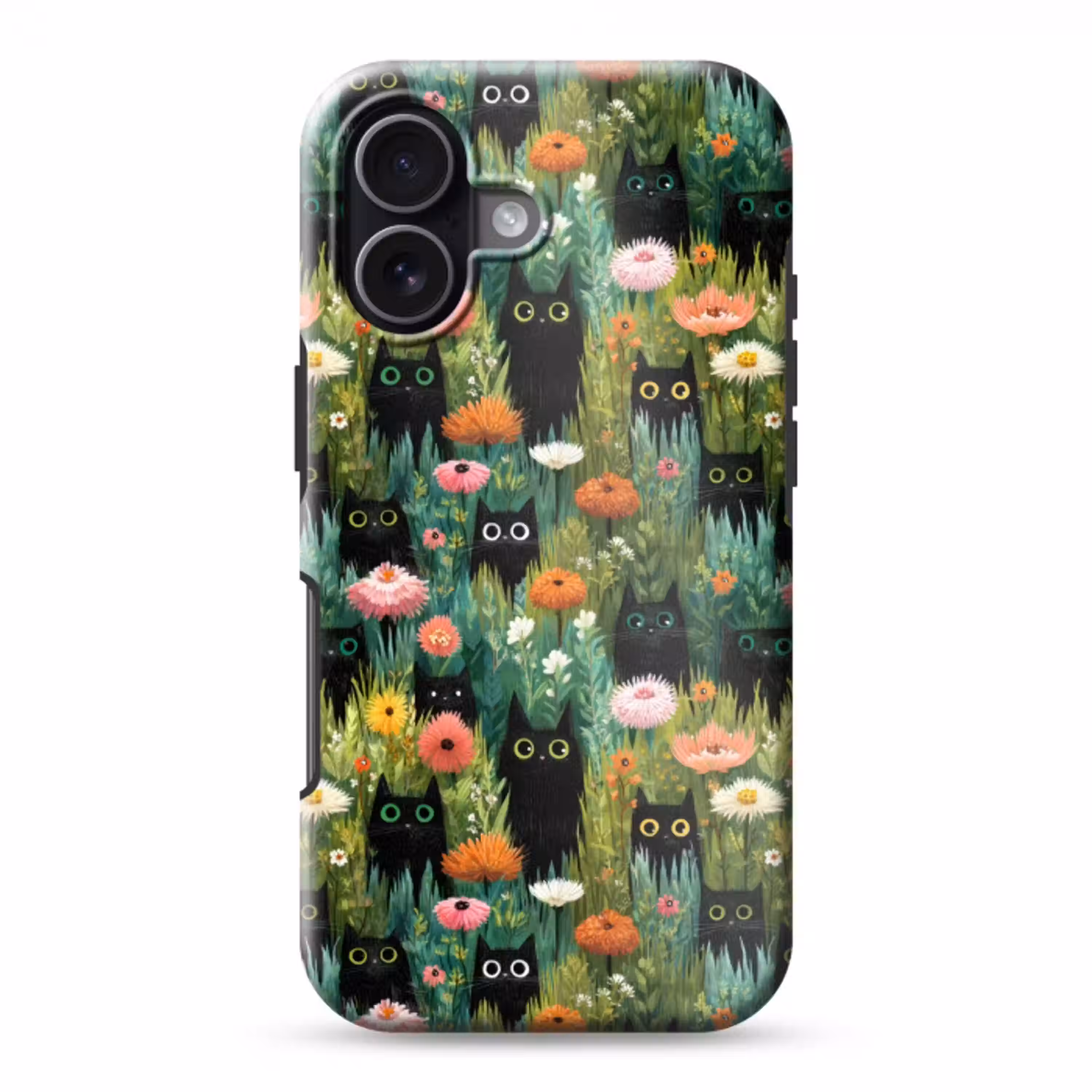 Katten - Bloemen - Kleurrijk Toughcase MagSafe Apple iPhone 17 klein 1017 -3d