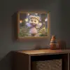 Teddybeer - Bloemenkrans - Vlinders - Elfenvleugels Light Box met batterij (Wandlamp kind) middel -sfeer5_kind