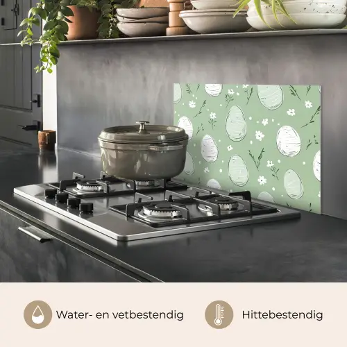 Groen - Eieren - Patroon keuken achterwand spatscherm klein -usp_NL