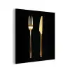 Bestek - Goud - Mes - Vork aluminium wit klein -3d