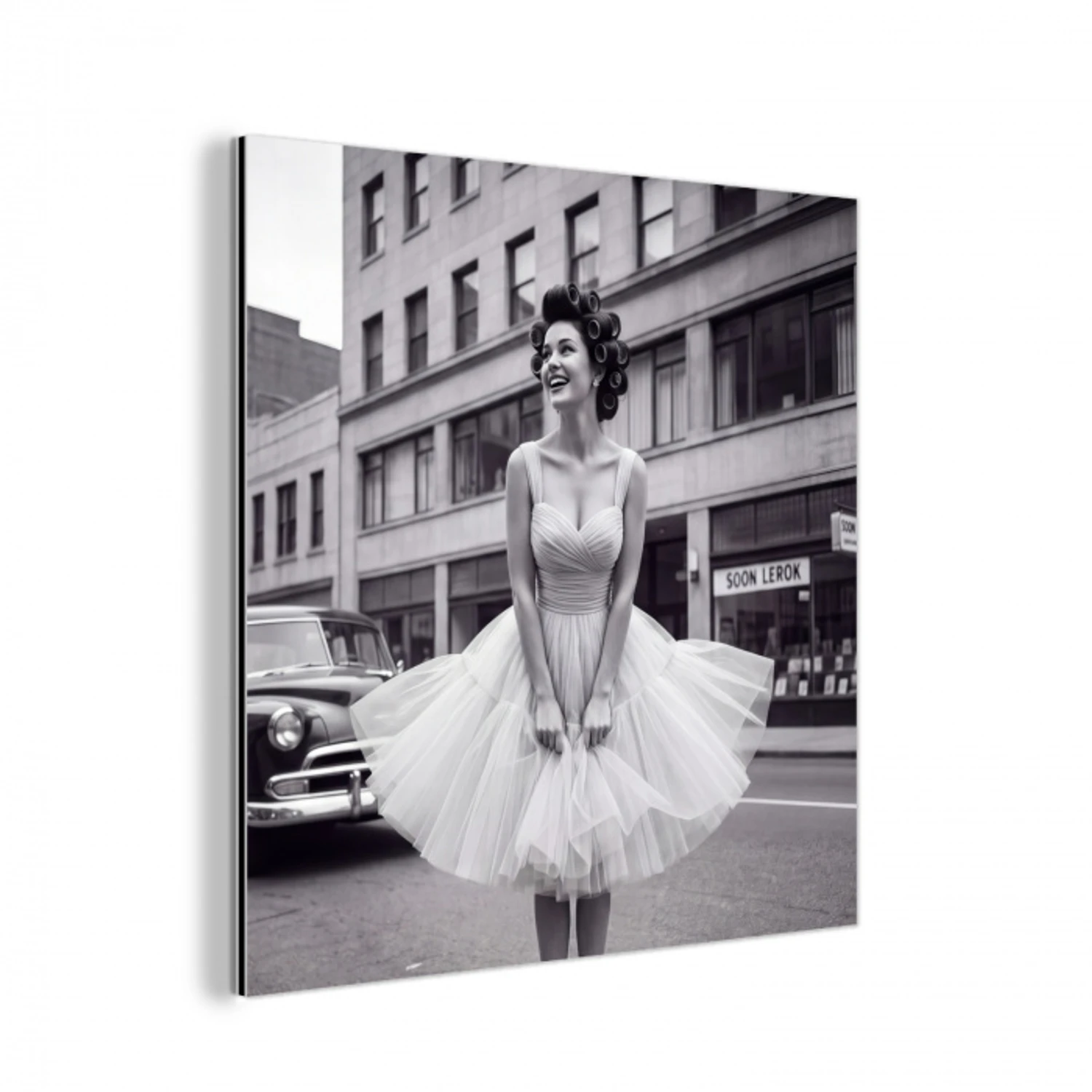 Retro - Vrouw - Zwart - Wit aluminium wit klein -3d