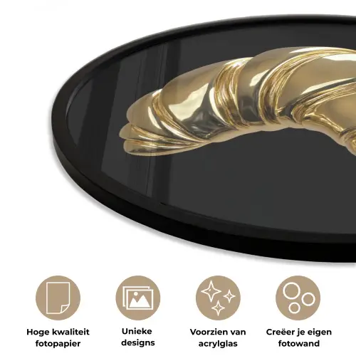 Croissant - Brood - Goud - Zwart Fotolijst rond zonder passe partout klein -closeup_NL