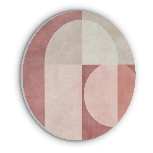 Figuren - Abstract - Roze Akoestische PET Vilt - Rond klein -3d