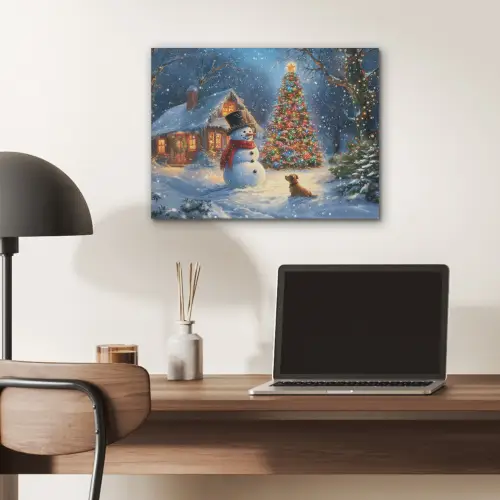 Kerstwonder - Winteravond - Kleurrijk PET vilt klein -sfeer5