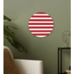 Strepen - Patroon - Rood Wandcirkel kunststof plaat 5mm dik klein 188 -sfeer3
