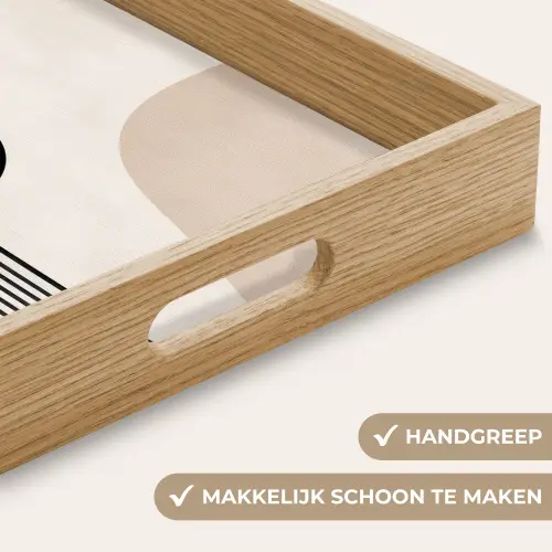 Abstract - Japandi - Beige - Modern Dienblad Rechthoek middel -USP_HandgreepNL