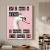 Zwaan - Vogel - Decoratie - Roze Textielframe - compleet frame klein -sfeer2