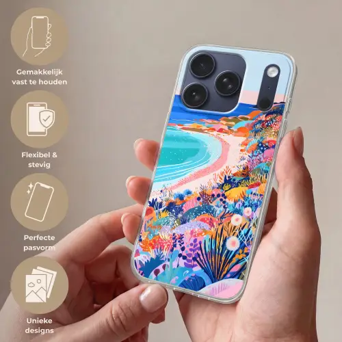 Bloemenweide - Zee - Zomers Telefoonhoesje iPhone 17 Pro klein -sfeer3_NL