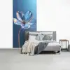 Blauw - Bloem - Glazen - Sierlijk fotobehang vinyl groot -slaapkamer