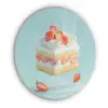 Slagroom - Taart - Blauw - Eten Akoestische PET Vilt - Rond klein -3d