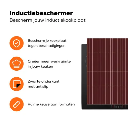 Lijnen - Patroon - Bordeaux Inductie beschermer vinyl 3mm klein 276 -zzzzzzz-td-ups