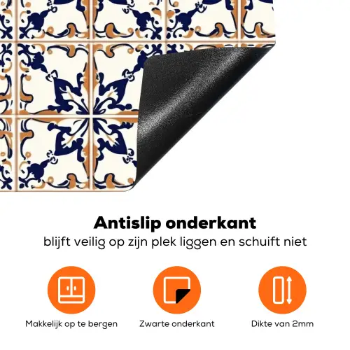 Klassiek - Patroon - Kleurrijk Inductie beschermer vinyl 3mm klein 276 -zzzzzzz-td-onderkant