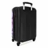 Blauwe, driehoekige contouren op lavendelroze achtergrond NBS - Handbagage koffer - Kinderen Unisex middel -achterkant