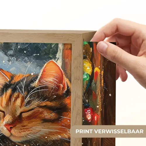 Kat - Kerst - Winter - Dier Light Box met batterij (Wandlamp) middel -USP_websiteprintNL