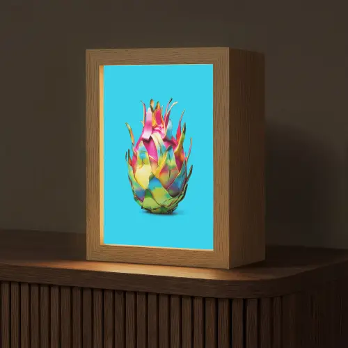 Drakenfruit - Blauw - Levendig Light Box met kabel (Tafellamp) klein -z3d_website