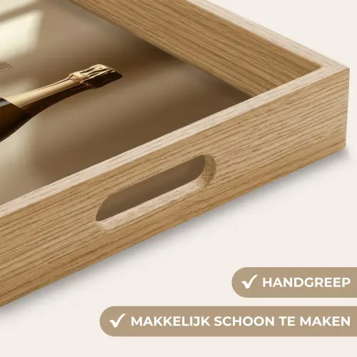 Champagne - Beige - Schaduw - Bubbels Dienblad Rechthoek middel -USP_HandgreepNL