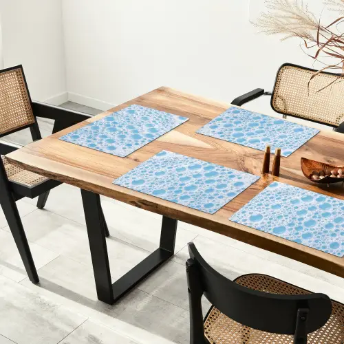 Schuim - Bubbels - Blauw Placemat vinyl groot -zzsfeer4_Kitchenyeah-website