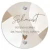 Abstract beige - Sierlijk Naambord Rond klein -3d