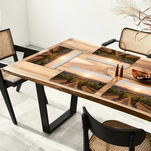 Wijngaard - Zonsondergang - Landschap Placemat vinyl groot -zzsfeer4_Kitchenyeah-website