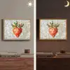 Aardbei - Rood - Mozaïek - Fruit Light Box met batterij (Wandlamp) middel -sfeer3
