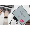 Kiss my ass - Lip - Blauw laptophoes neopreen klein -bureau