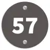 Grijs - Traditioneel Naambord Rond klein -3d