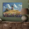 Windmolen - Heuvel - Bloemen - Kleurrijk PET vilt klein -sfeer2