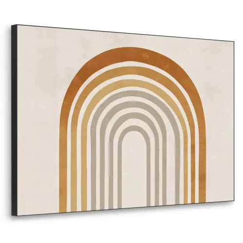 Minimalistisch - Boog - Lijnen - Beige Textielframe zwart klein -3d