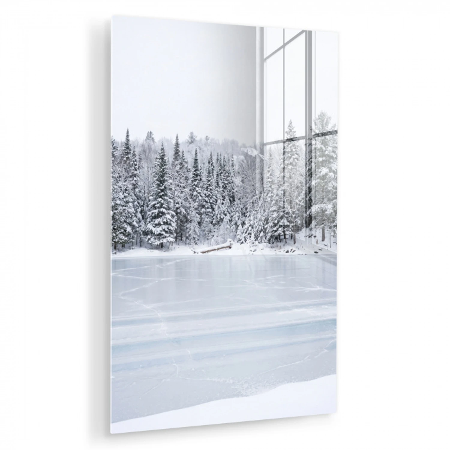 Meer - Dennen - IJs - Winter - Rustgevend plexiglas 5mm klein -zzzproduct_nieuw