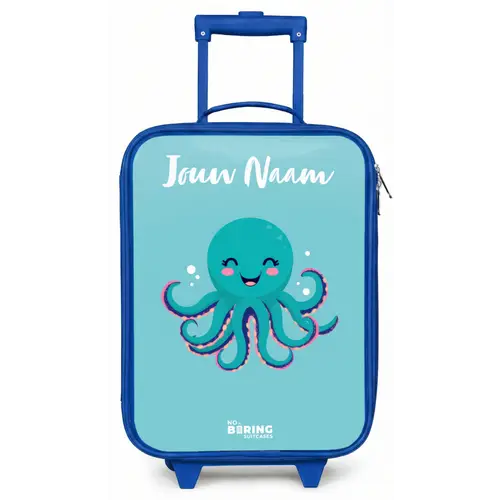 Octopus - Water - Blauw Kinderkoffer - Blauw klein -zz3dotto