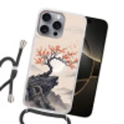 Aziatisch - Bloesem - Rood Hoesje iPhone 16 Pro Max met koord klein -sfeer1