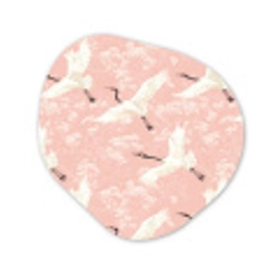 Kraanvogels - Bloesem - Roze Wandcirkel Organisch Aluminium middel 851 -3d