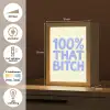 100% that bitch - Blauw - Wit Light Box met kabel (Tafellamp) klein -USP_NL
