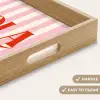 Hola - Quote -  Strepen - Pastel - Roze - Rood - Wit Dienblad Rechthoek middel -USP_HandgreepEN