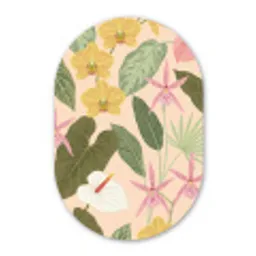 Patroon - Bloemen - Kleurrijk Wandcirkel Ovaal Forex klein -3d