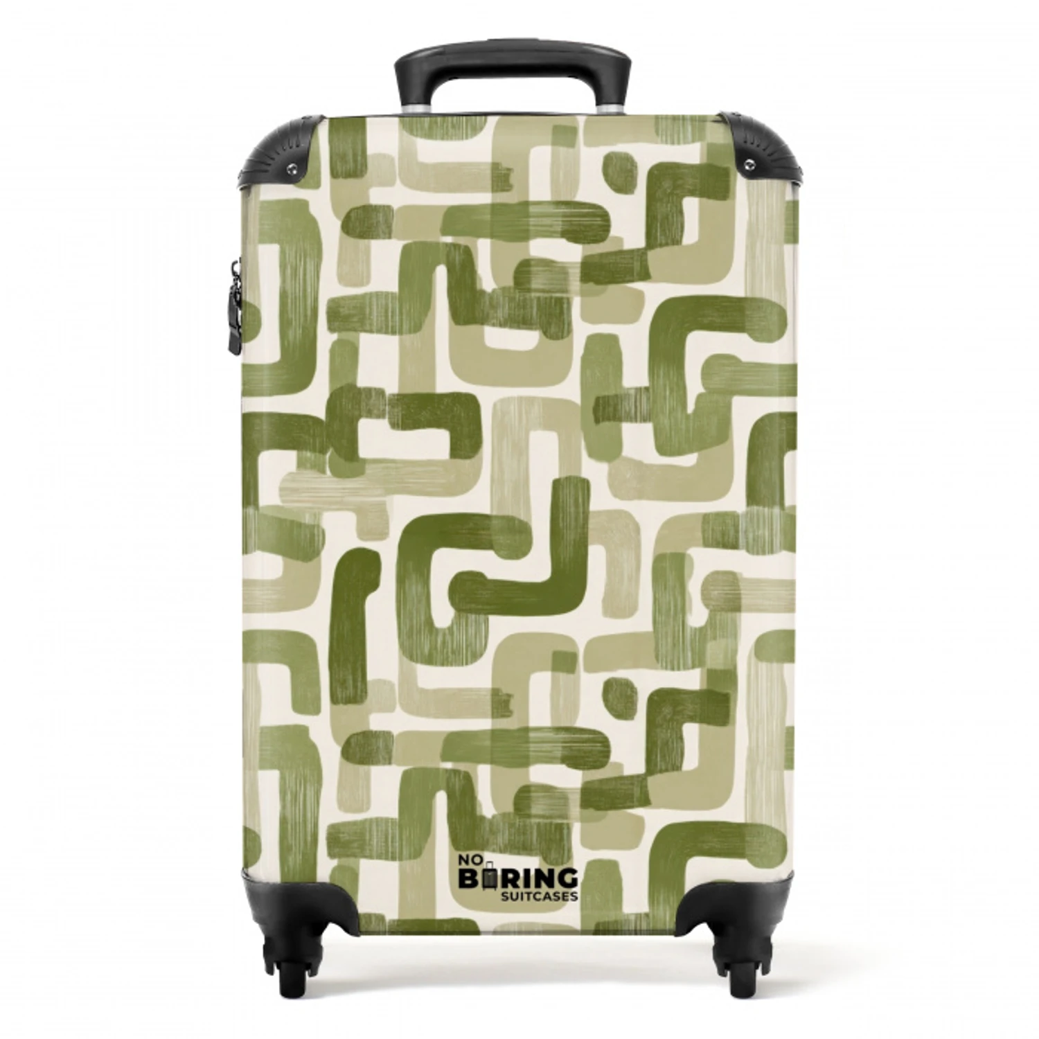 Modern - Grafisch - Groen NBS - Handbagage koffer - Volwassenen Unisex middel -productfoto_recht