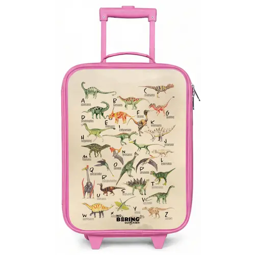 Dino alfabet Kinderkoffer - Roze klein -zz3dotto