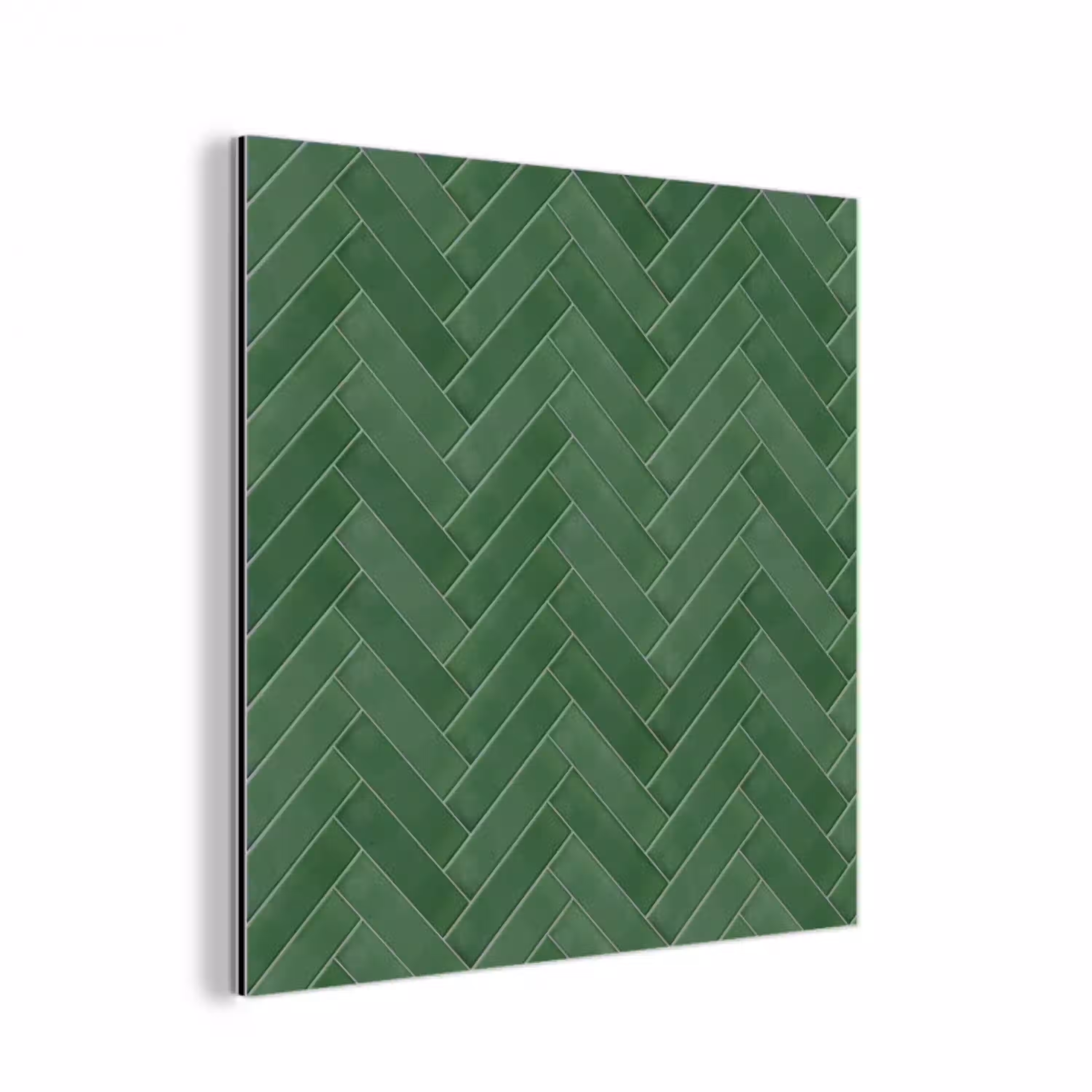 Visgraat - Wandtegel - Bosgroen aluminium wit klein 46 -3d