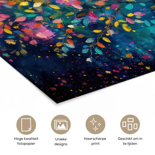 Kleurrijk - Boom - Magisch - Abstract poster papier klein -closeup_NL