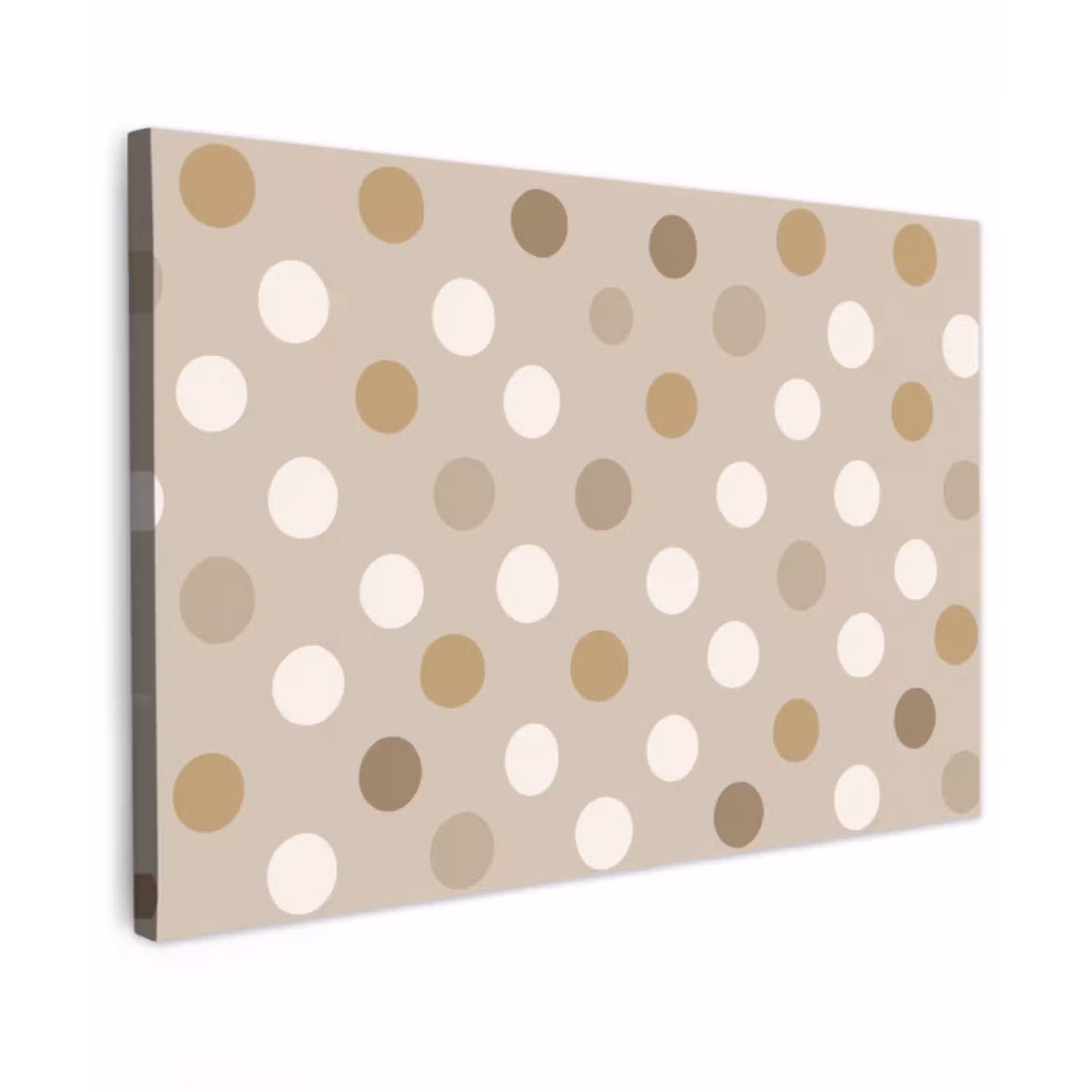 Polka - Dots - Beige Tuinposter op houten frame 2 cm dik klein 845 -3d