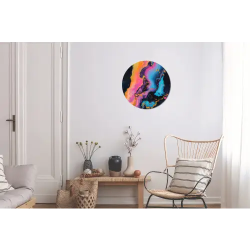 Modern - Marmer - Oranje Wandcirkel aluminium klein -woonkamer